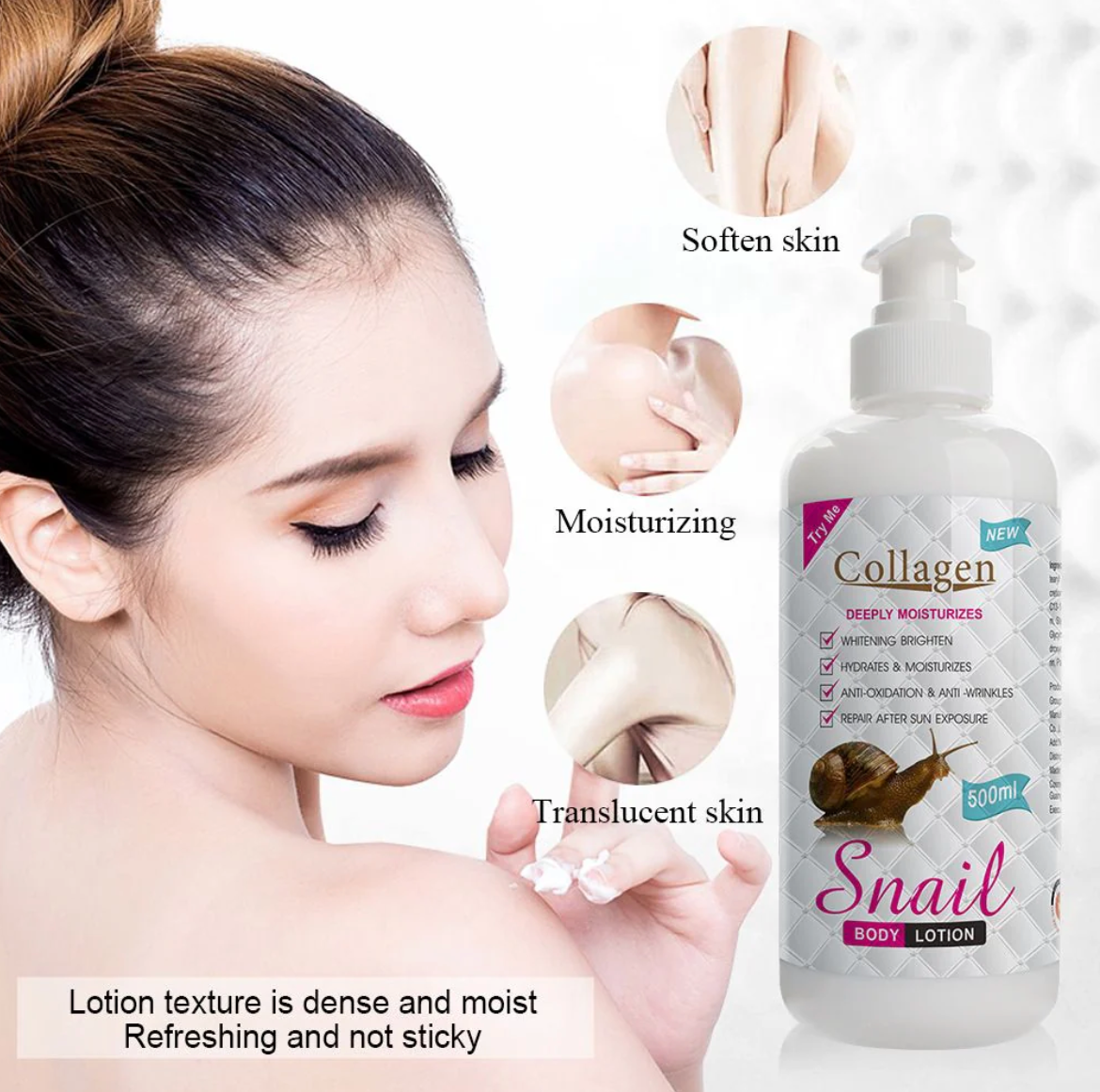 Crema corporal con colágeno y baba de caracol